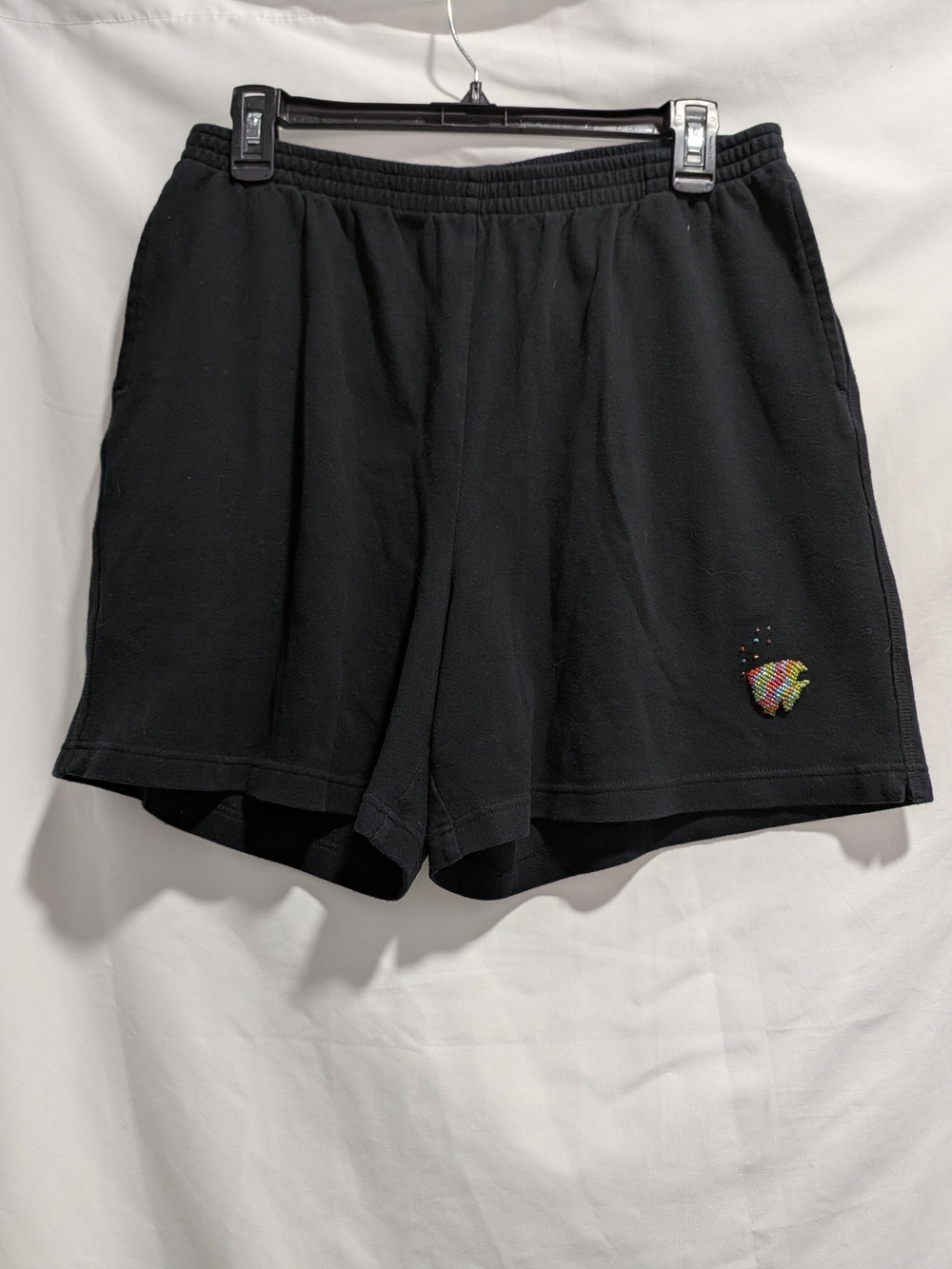 Quacker Factory Black Shorts with Multicolor Fish Accent